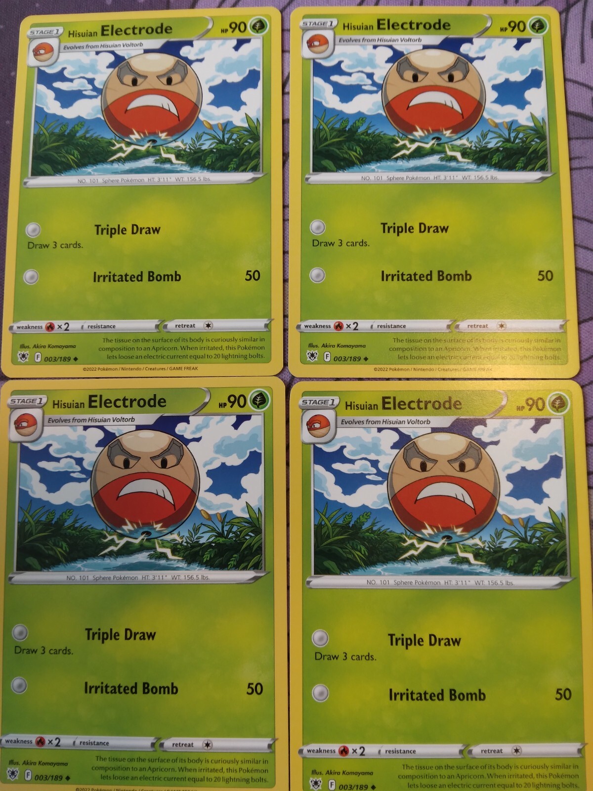 4x Hisuian Electrode 003/189 Astral Radiance eBay