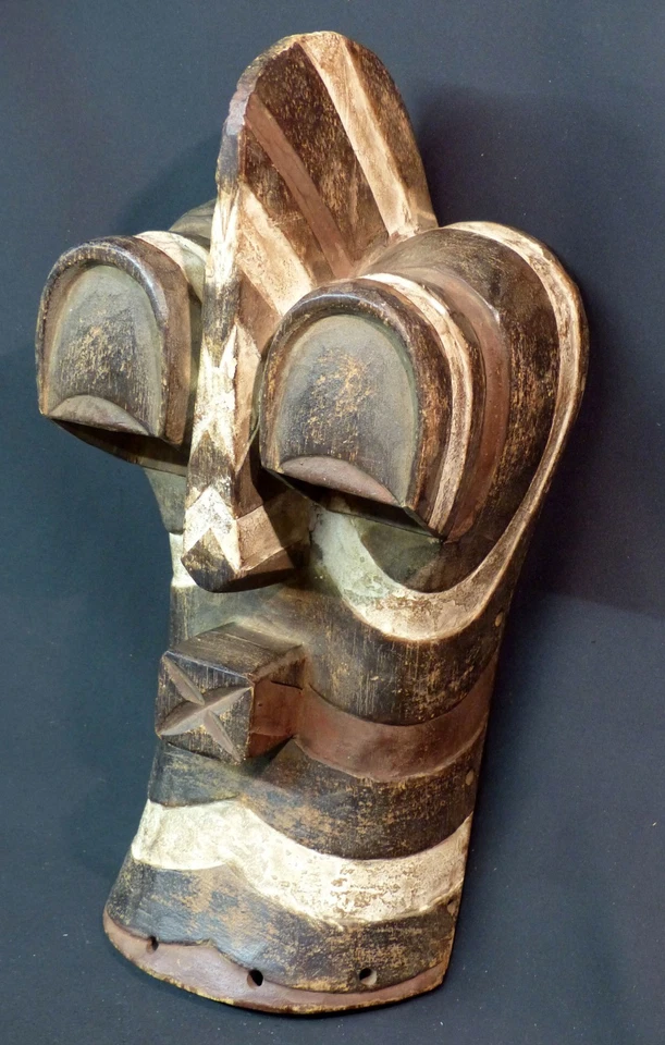 AA Art Africain remarquable masque 38cm guerrier Songye Kifwebe congo très déco - Photo 3/4