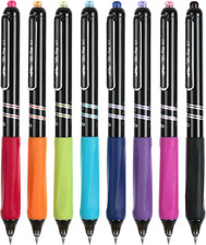 8pcs Retractable Gel Pens,Vibrant Barrels,Fast Dry,Colorful Ink Gel - Fine 0.7Mm