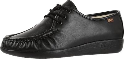 SAS Womens Siesta Lace Up Casual Comfort Loafer Shoe, Black
