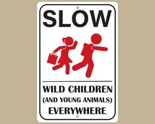 Slow Children Sign, Neighborhood Traffic Caution Sign, School Zone Safety