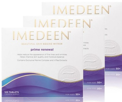 3 x Imedeen Prime Renewal, 360 tabs, 3 months supply age 50+, exp date 11/2027