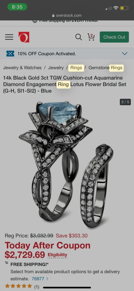 Conjunto de anel de casamento - Imagem 2 de 3