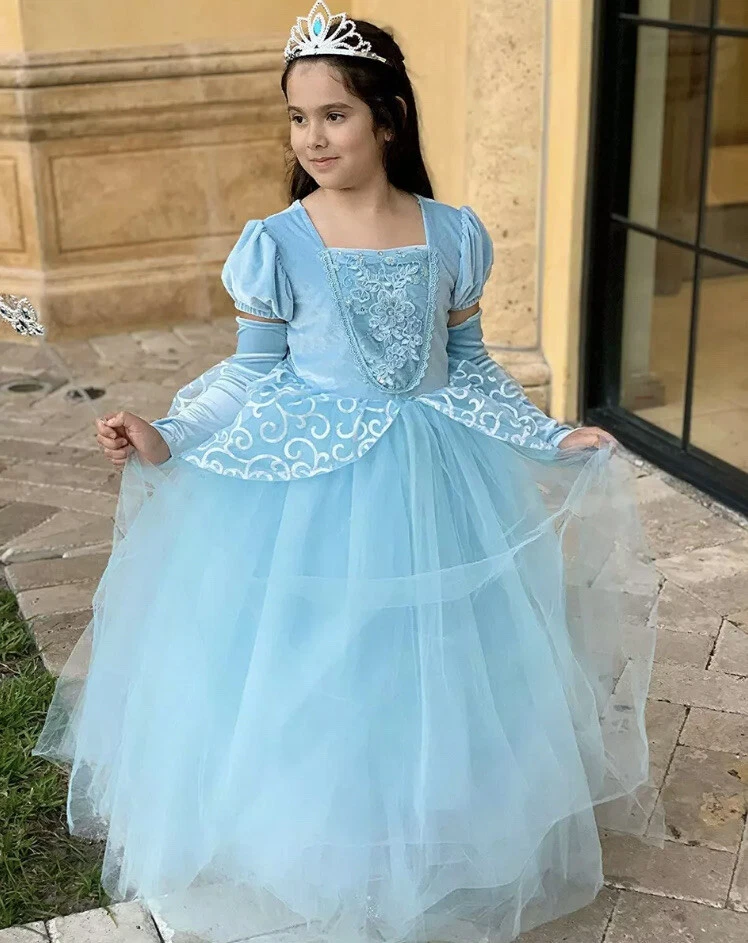 Girls Princess Dress Cinderella Cosplay Birthday Party Ball Gown Lace  Sequins Children Dress Charm Dress Carnival Clothing - AliExpress