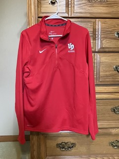 Nike Dri Fit Jacket University of Dayton Flyers 1/4 Zip Mens Size Small Red