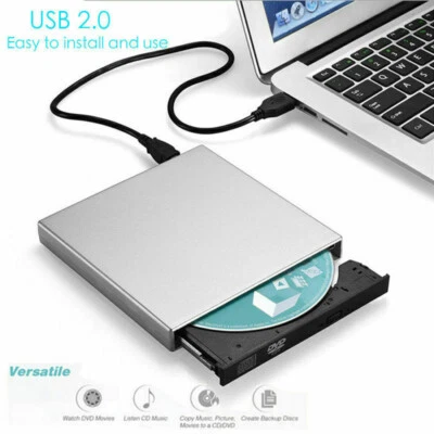 MARKENLOS Externes DVD Laufwerk USB CD DVD Reader Drive für Notebook Laptop PC Windows Neu