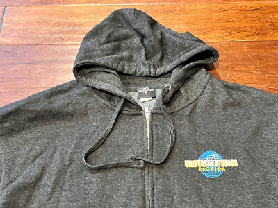 Universal Studios Florida Gray Mens XL Pocket Zip Logo Hoodie