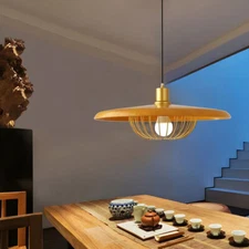  Metal Light Wood Pendant Light Modern Nordic Ceiling Island Lamp for Kitchen 