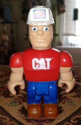 Mega Bloks  CAT Construction Figure Articulated Workman RED Shirt TOY Blocks
