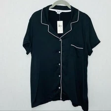 SPLENDID Women's Notch Collar Shortie Pajama top  black M