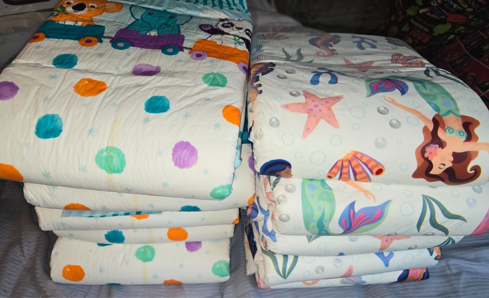 10 ABDL Adult Diaper Lot Rearz Size Large Caboose Mermaid Shipped