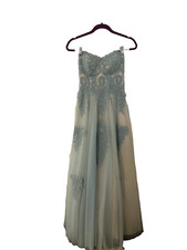 Macy's Say Yes to the Prom Light Blue Strapless Floor-Length Prom Dress