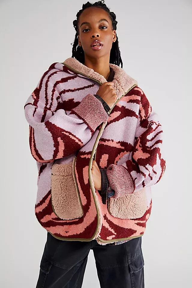 Free People Winter Chill Jacket Coat $268 S M L Reversible Oversized Fleece  NWT | eBay