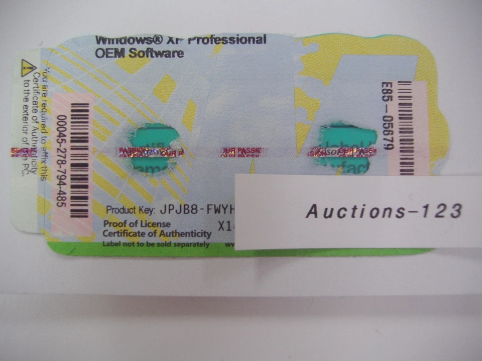 MICROSOFT WINDOWS XP PROFESSIONAL w/SP3 OPERATING SYSTEM MS WIN PRO=NEW SEALED= - Image 4 of 4