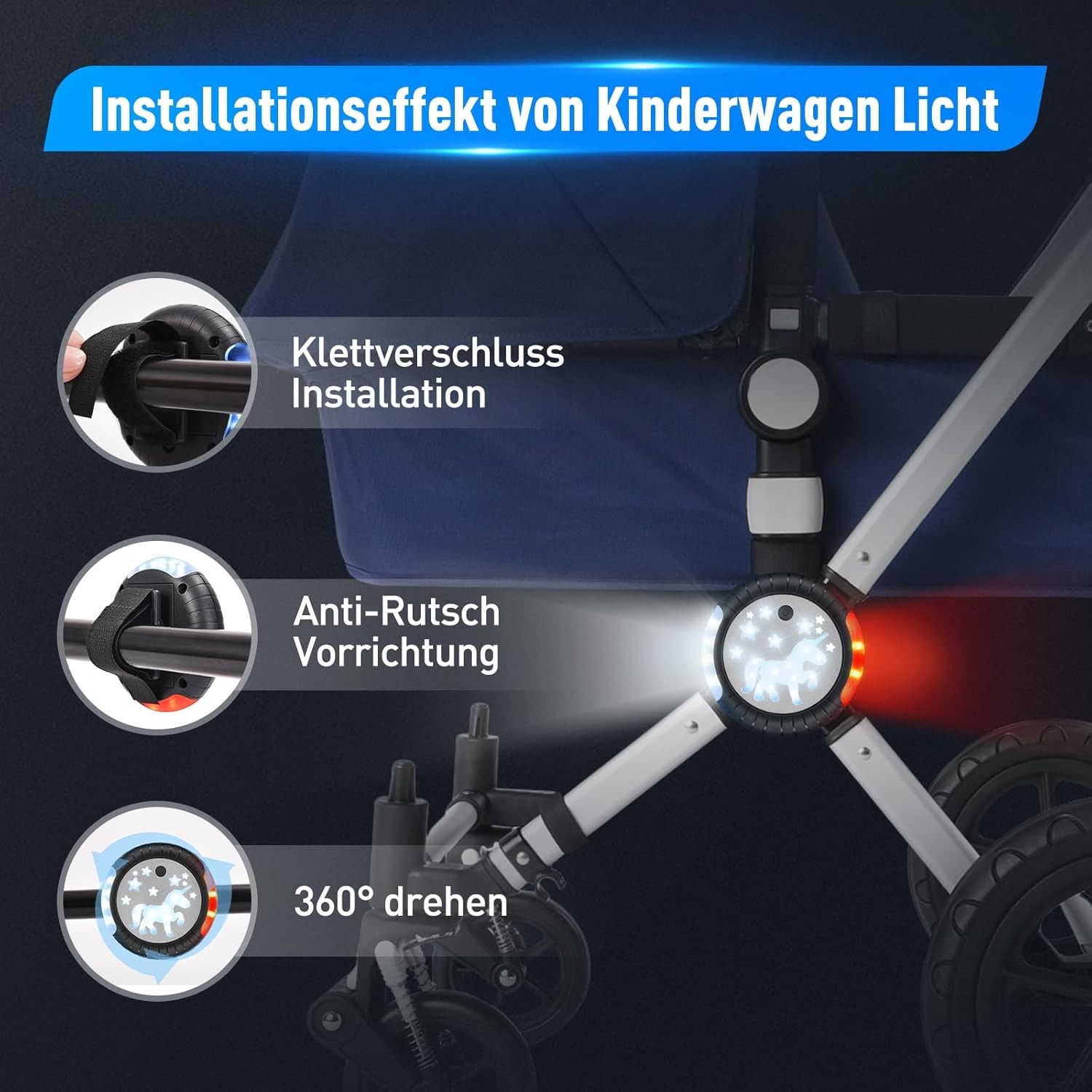 Luci per Passeggino Ricaricabili USB - 27 LED (2 Pezzi) foto 6