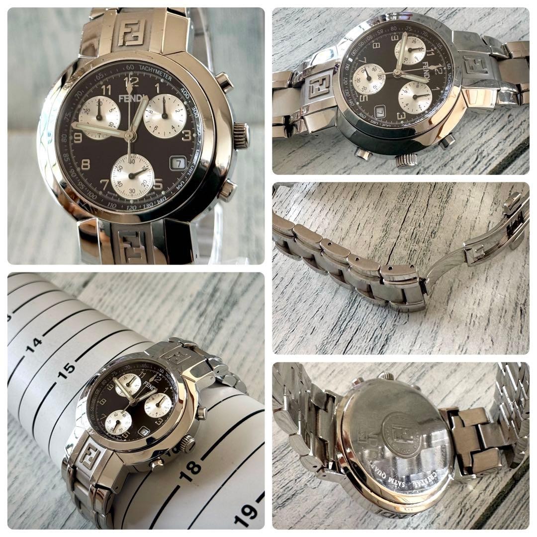 FENDI 4500G Chronograph Black SS Watch Used Battery R… - Gem