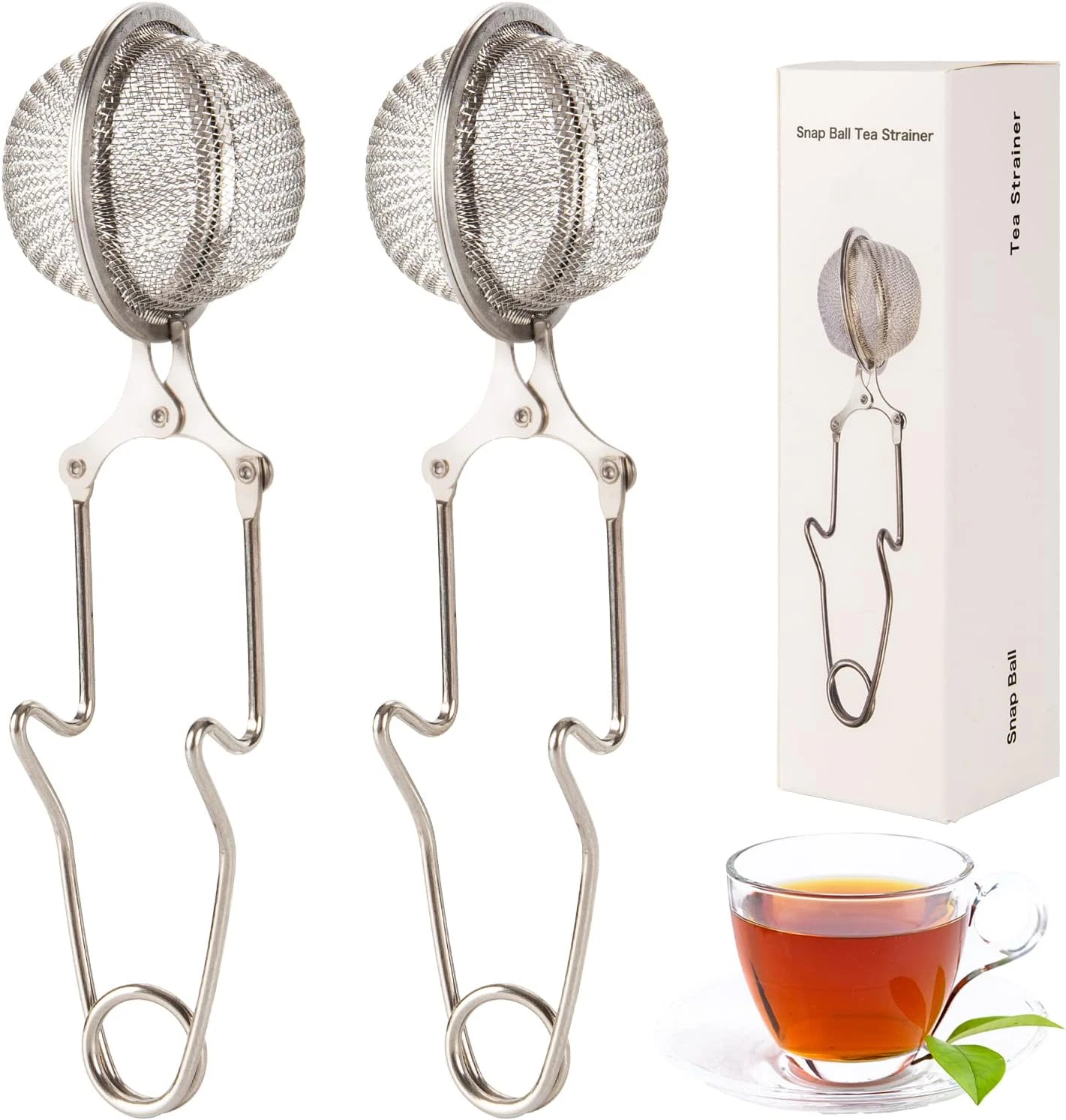 Infusor de Te de Acero Inoxidable Filtro con Mango para Hojas Sueltas y Especias