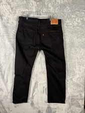 Levis 501 Men s Size 36x29 Straight Leg Jeans Dark Wash Black Denim Button Fly