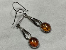 Schmuck wunderschönes Paar 925 Sterling Silber, echter Bernstein Ohrhänger/Ohrhänger