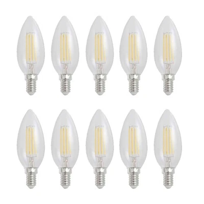 SPECTRUM 10 X Ampoules LED Filament Bougie 4W = 40W E14 Clair 460lm Blanc Neutre 4000K