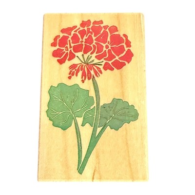 All Night Media Posh Impressions Geranium Flower 550-F04 Rubber Stamp 