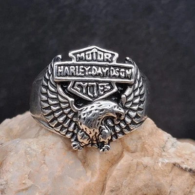 Men's Harley Davidson Eagle Ring Sterling Silver 925 Biker Motorcycle Size 11.5 - Image 1 of 4