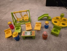 Fisher Price Little People School #920 Lot Swingset Slide Merry Go Round...
