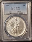 1993 PCGS MS69 $1 Silver Eagle