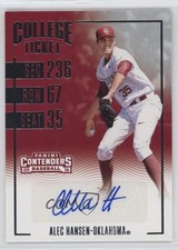 2016 Panini Elite Extra Edition Contenders College Ticket Alec Hansen Auto r9d