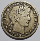 1915-S Barber Silver Half Dollar 50c Coin ~ 90% Silver (D120)