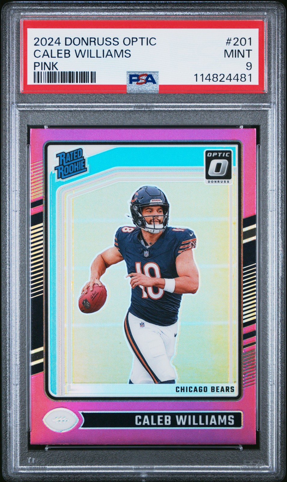 2024 Panini Donruss Optic #201 Caleb Williams Pink PSA 9