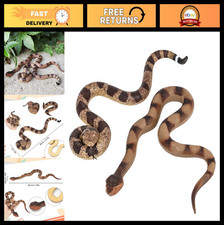 2Pcs Lifelike Rubber Rattlesnake Toy - Realistic Fake Snakes for Garden Bird Sca