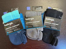 BRAND NEW 3 Pairs of Balega Hidden Comfort Socks LARGE 3 Colors