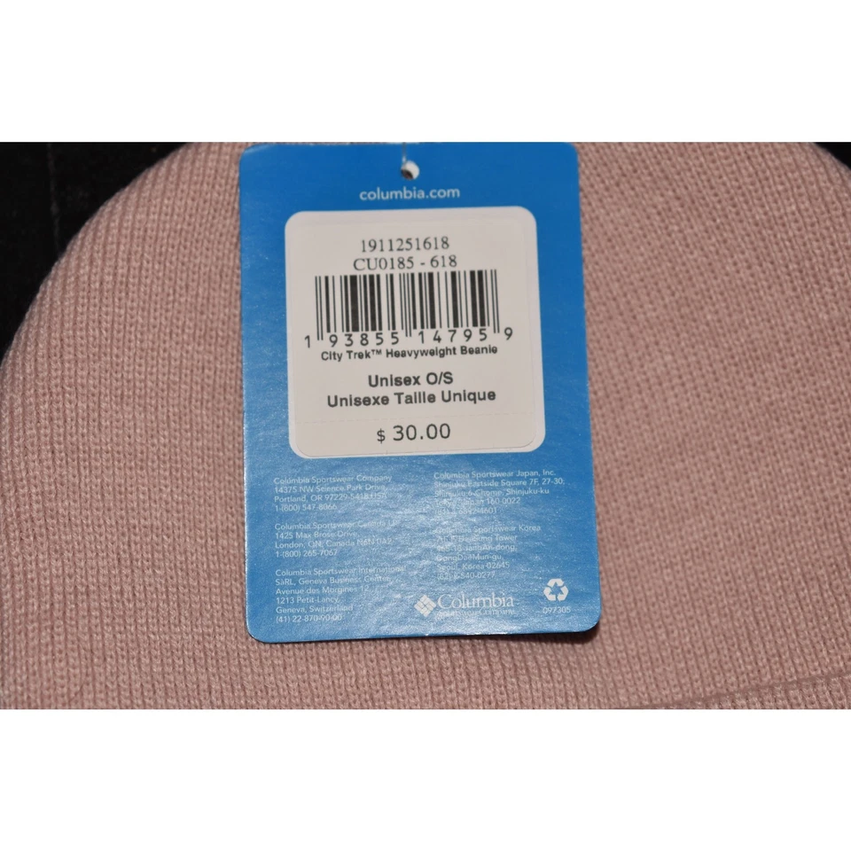 COLUMBIA NEW $30 City Trek Heavyweight Acrylic Beanie Dusty Pink OS - Image 3 of 3