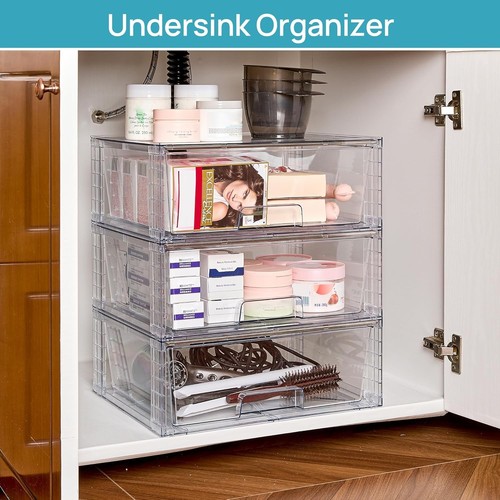 Clear Stackable Storage Drawers - Versatile Organizers for Home & Office Needs - Picture 8 of 9