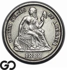 1888-S Seated Liberty Dime, Blast White Choice BU++
