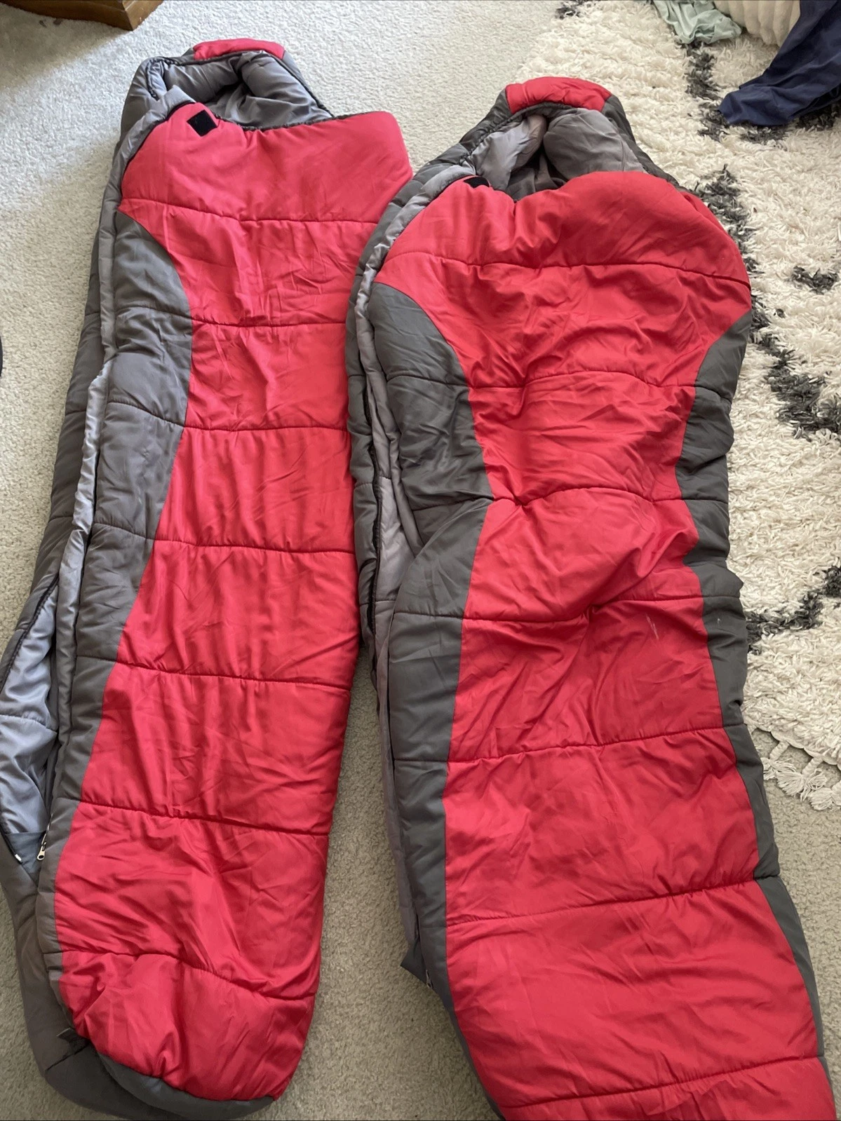 Lot Of 2 Ozark Trail 10F Cold With Soft Liner Camping Mummy Sleeping Bag