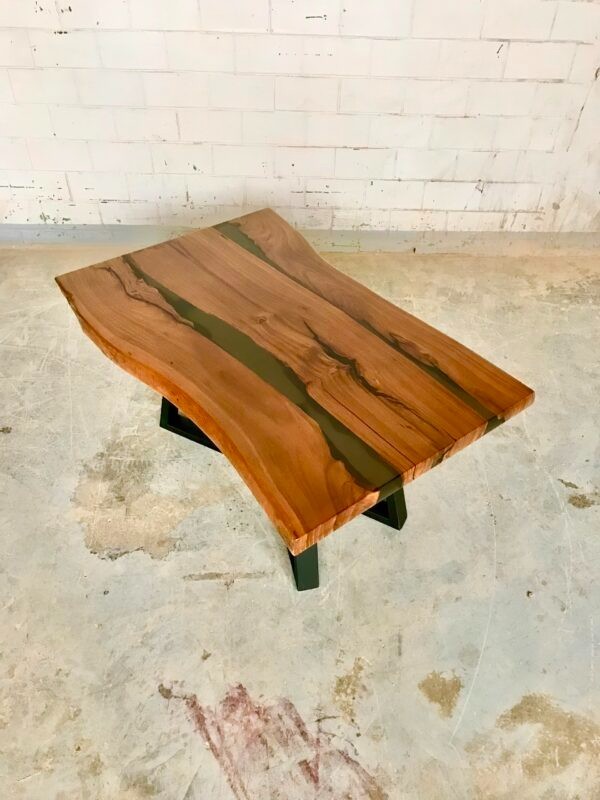 24x18" Live Edge Acacia Wood & Subtle Grey/Bronze Epoxy Resin Tabletop