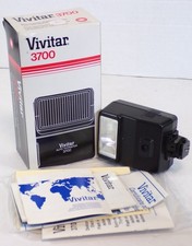 Vivitar 3700 Auto Thyristor Electronic Flash Unit Complete In Box NOS 041626WT