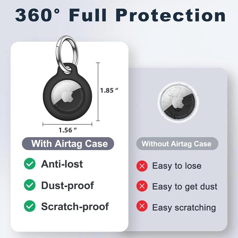 Hülle für Apple AirTag Premium Schlüsselanhänger Case Cover Hartplastik Schutz - Bild 4 von 4