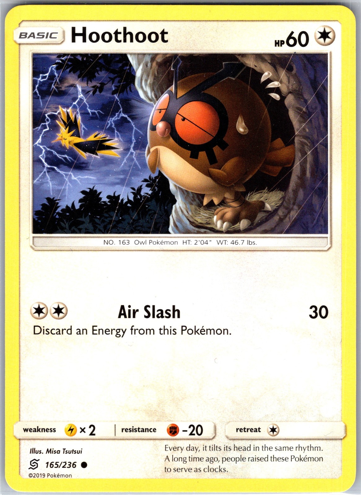 Hoothoot 165/236 Common Regular Card SM - Unified Minds Pokemon TCG LP