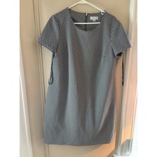 Calvin Klein Womens Black White Geometric Honeycomb Sheath Dress Size 16 Gold