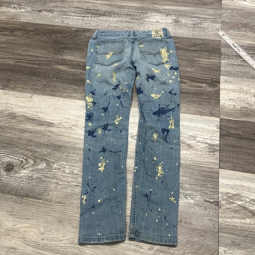 Vintage Ralph Lauren Light Wash Womens 10 Paint Splattered Bowery Skinny Jeans - Picture 3 of 14