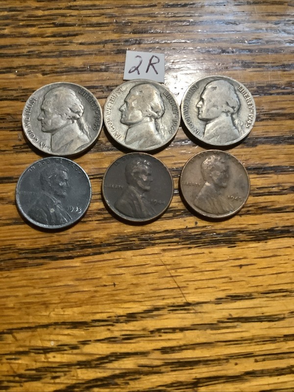 Rare 1943-45 Coin War Silver Nickels Junk Drawer Lot War Pennie’s Estate Sale