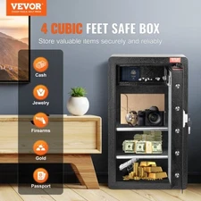 VEVOR Single Door 4.0 cu.ft Safe Box with Key Lock & Password, Safe Lock Box wit
