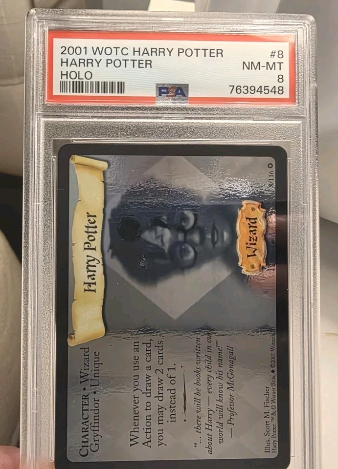 2001 Harry Potter Base #8 WOTC HOLO Portrait "Rookie" TCG Rare PSA 8. 1st Card🪙 - Image 2 of 3
