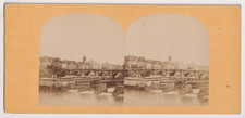 Paris STEREO - Le Pont Neuf et ses écluses - Vintage print c.1865