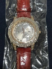 Sun Key Time 7100 Austria Crystal Leather Women's Watch Untested EUC