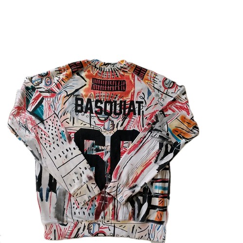 Eleven Paris Basquiat Sweatshirt Mens L White Textured Graffiti Artist Sweater - Picture 2 of 9
