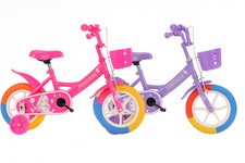 12-inch Kids Bike Children Girls Pink Purple Cycling Bicycle Removable Stabilise